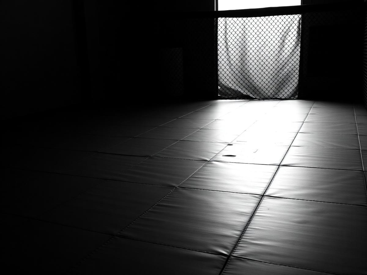 Tatamis propres dans une cage MMA